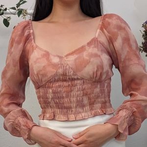 Abound pink smoke spring sky crop top